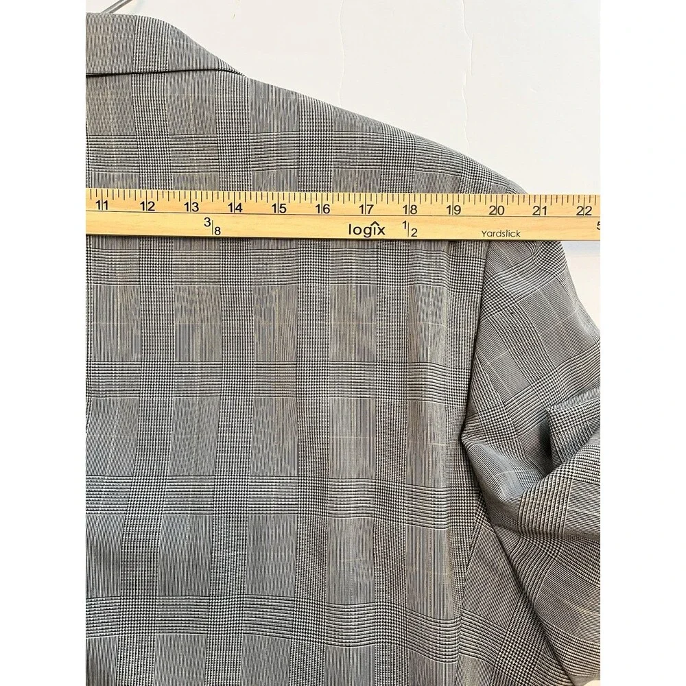 Jos. A Bank Men’s 46L Wool Grey Glen Plaid Blazer Jacket Coat